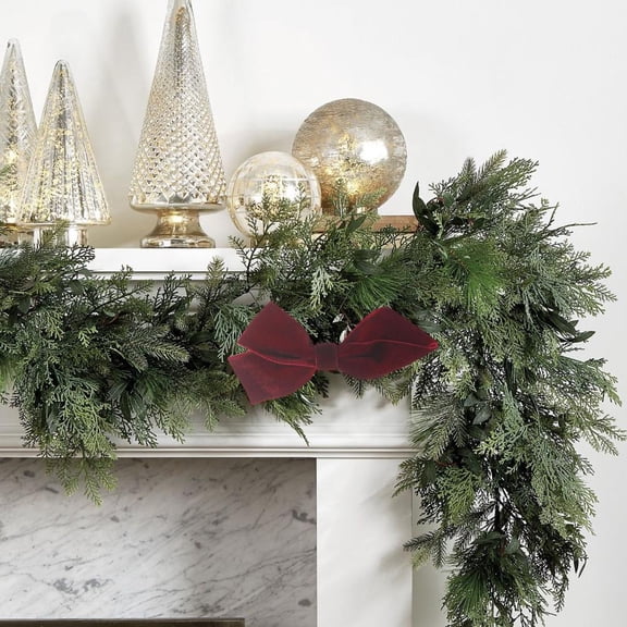 Feltree Durable Christmas Candy Cane and Bow Decor Set for Tree and Home, Reusable Festive Ornaments