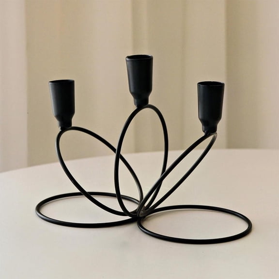 Feltree Elegant Three-Arm Candle Holder for Table Centerpiece, Wedding Christmas Party Decor