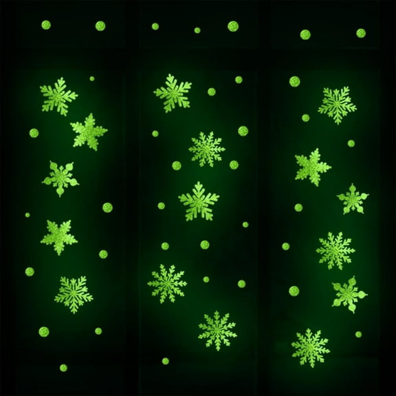 Feltree Glow in the Dark Christmas Snowflake Stickers for Home Wall Decoration, DIY Party Decor, Easy to Apply and Remove