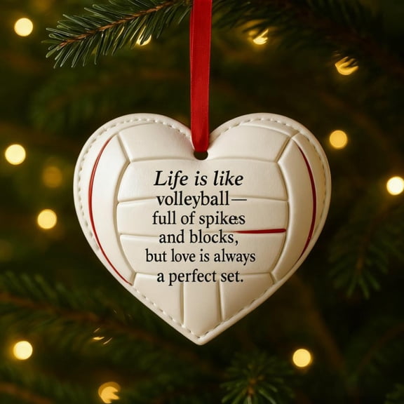 Feltree Heart-Shaped Baseball Christmas Ornament Flat Hanging Pendant for Tree and Home Holiday Decor, Festive Gift Idea with Rope