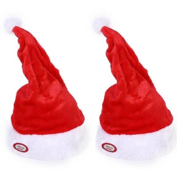 Feltree Musical Dancing Santa Hat with Singing and Swinging 2-Pack for Christmas Parties