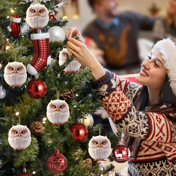 Feltree Owl Christmas Ornaments Hanging Decor for Tree Car and Home Acrylic Holiday Gift