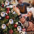 thumbnail image 1 of Feltree Owl Christmas Ornaments Hanging Decor for Tree Car and Home Acrylic Holiday Gift, 1 of 8