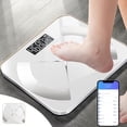 thumbnail image 1 of Feltree Smart Bluetooth Body Fat Scale for Body Weight and Fat Percentage, High Accuracy Digital Bathroom Scale with 13 Body Metrics and LED Display for Home Fitness Tracking, 1 of 8