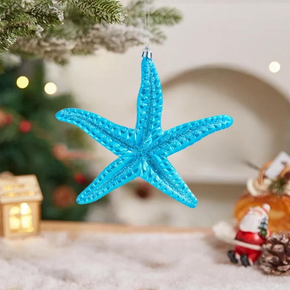 Feltree Unique Starfish Christmas Ornaments, Sparkling Tree Decorations for Holiday Decor