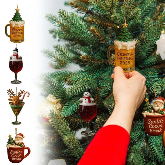 Feltree Whimsical Christmas Drink Ornament Durable Easy to Use Holiday