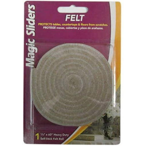 MAGIC SLIDERS L P 63050 Series 1/2x60 Oat HD Felt Roll