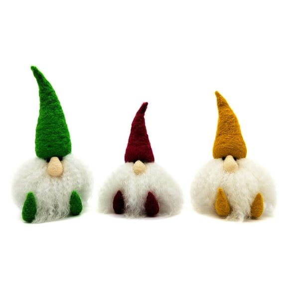 Feltsky 3 Pack Mini Gnomes Needle Felting Kits for Beginners Gift for Mother's Day Birthday