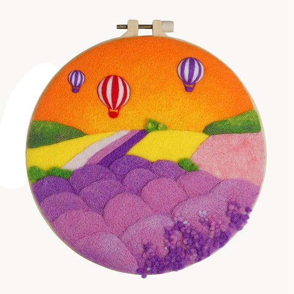 Feltsky Flower Needle Felting Kits Embroidery Hoop 8 inch Craft Kit for Mom Full Kit Mother's Day Present