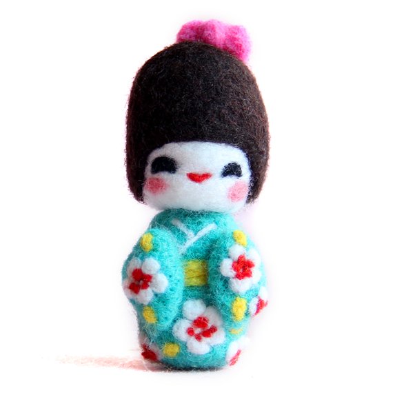 Feltsky Japanese Dolls Needle Felting Kits for Beginners with Everything, Gift for Mom, Grandma, Kids Felt Kit Craft