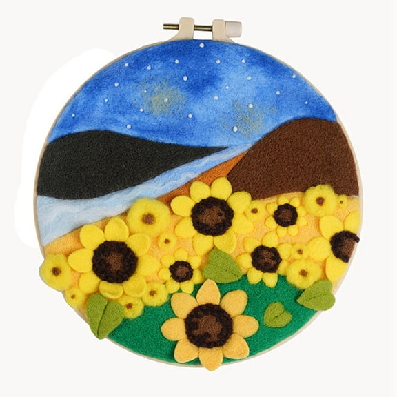 Feltsky Needle Felting Kits Picture Embroidery Hoop 8 inch Craft Kit for Mom Full Kit Mother's Day Present