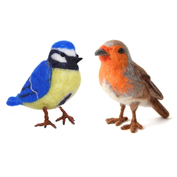 Feltsky Robin and Blue Tit Bird Needle Felting Kits for Beginners DIY Craft Kit Include Everything to Make
