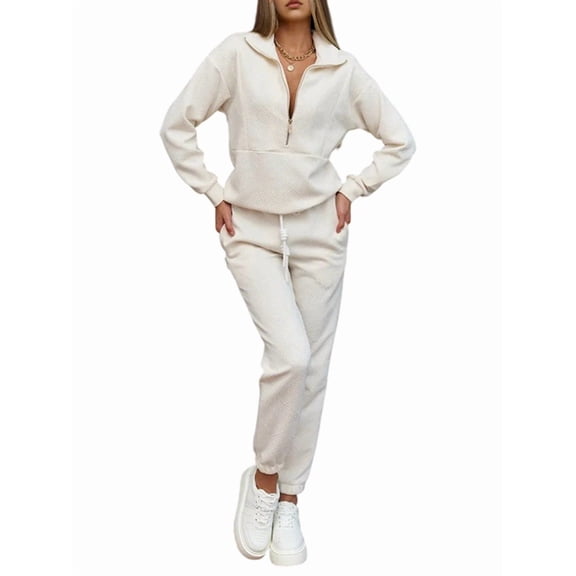 Female 2 Piece Outfits Fashion Airport Pants Lounge Set Leisure Travel Vacation Clothes Sweatsuits Color S