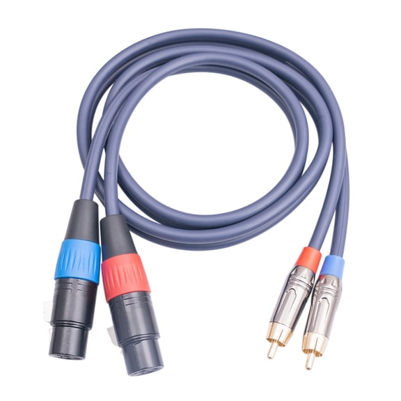 Female 2XLR to Double Y Splitter Cable 2XLR Female to 2 Male Plug Interconnect Cable for Power Amplifer