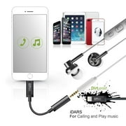 Female 3.5mm to Lightning Connector Dongle Adapter Apple MFI Certified Headphone Jack Adapter For Apple iPhone / iPad / iPod Headphone Adapter [ Black ]