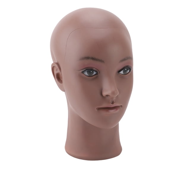 Female Bald Mannequin Head for Makeup Practice and Wig Display, Washable PVC Cosmetology Training Manikin Stand (10.43 inches / 26.5 cm) for Hats, Scarves, Glasses, and Headphones Display