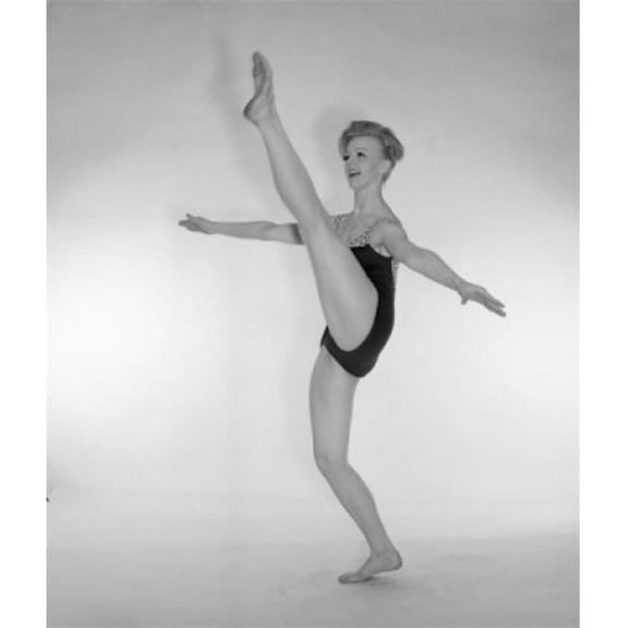 Female Ballet Dancer in Leotard Poster Print - 18 x 24 in.