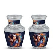 Female Basketball Player in Action Compact Miniature Urn for Eternal Remembrance - Tiny Keepsake for Precious Ashes Funeral Urns For Human Ashes - Memorial Urns 3 Inch, Set Of 2