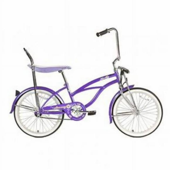Female Beach Cruiser Banana Seat Bicycle, Purple