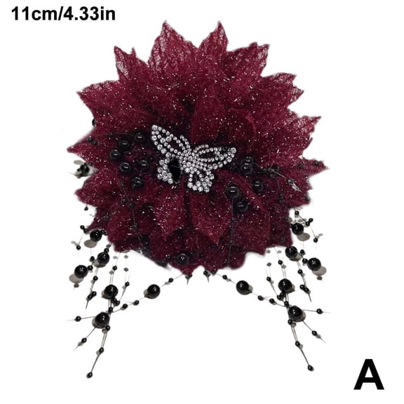 Female Black Tassel Flower Hair Claws Elegant Women Girls Hair W1E7