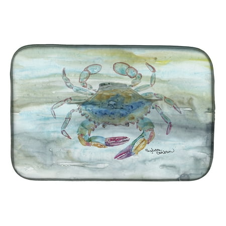 Female Blue Crab Watercolor Dish Drying Mat