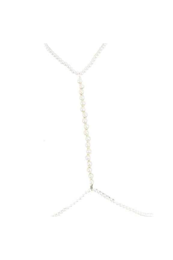 Female Body Chain Choker Jewelry Artificial Pearls Chain Formal Event Chest Chain