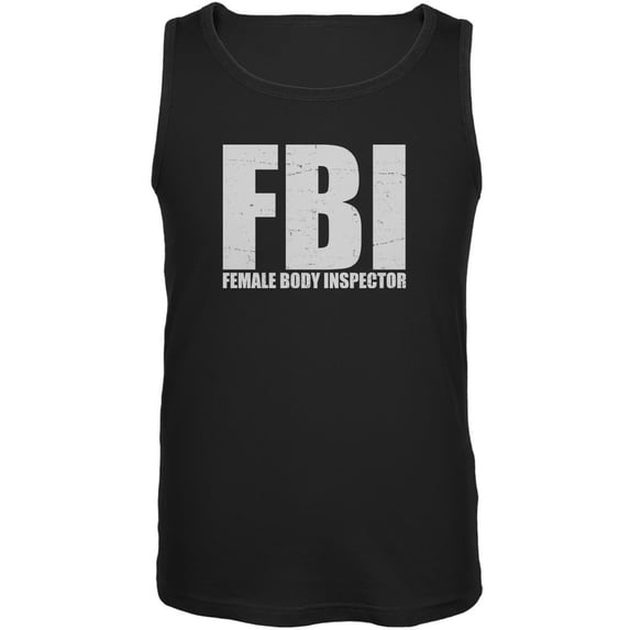 Female Body Inspector Black Adult Tank Top - X-Large