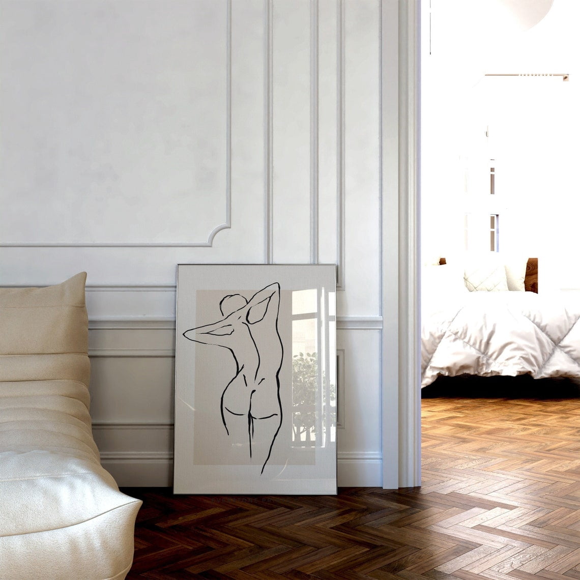 Female Body Line Wall Art Print, Minimal Woman Drawing And Modern Home ...