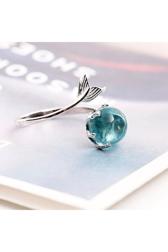 Female Bubble Mermaid Crystal Fish Tail Ring, Fashion Design, Delicate Chic, High-quality, Ideal Gift for Friends, Suitable for Various Occasions