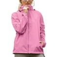 thumbnail image 1 of Female Casual Coat Patchwork Detachable Hooded Long Sleeve Zipper Slit Pocket Comfortable Fashion Jackets For Daily Wear,Pink,M, 1 of 4