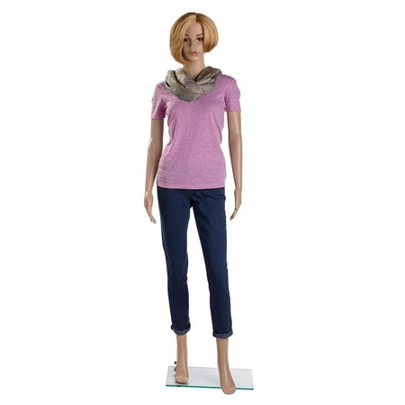 SSWBasics Mannequin Full Body - Female Caucasian Complexion -5'9" Plastic Full Body Mannequin Female for Display - Mannequin Full Body Female for Clothing and Accessories Showcases