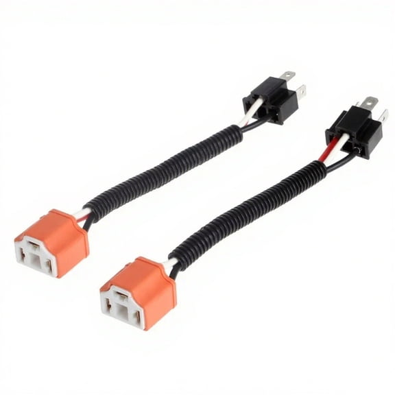 Female Ceramic S 9003 H4 Two Harness Head Light Bulb Plug Extension Wire Pigtail