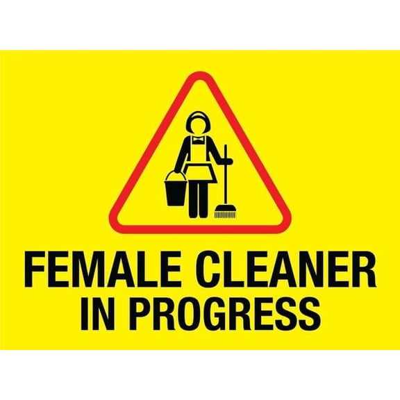Female Cleaner in Progress Retro Vintage 8"x12" Metal Tin Sign - Wall Decor for Home Kitchen, Bar, Pub & Restaurant
