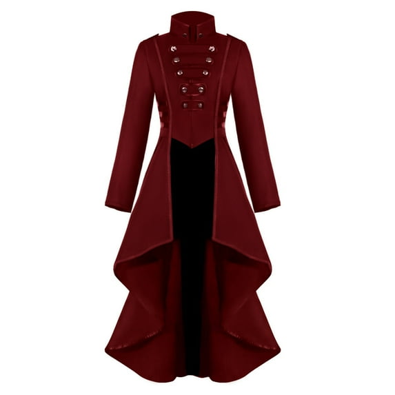 Female Coat Gothic Steam Button Lace Corset Tail Jacket Coat