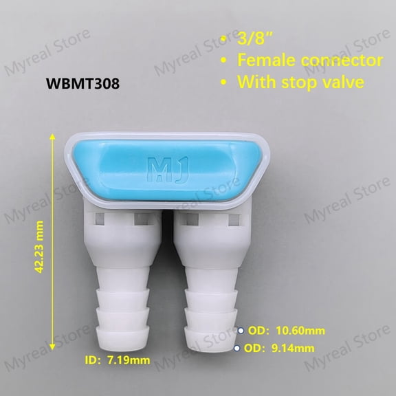 Female Connector 3-8-Double Plastic CPC Connector, Quick Disconnect, Beauty, Drain Stop Valve