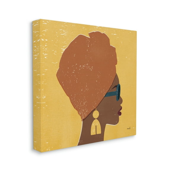 Female Couture Head Wrap Glam Fashion Beauty & Fashion Gallery-Wrapped Canvas Print Wall Art, 17x17