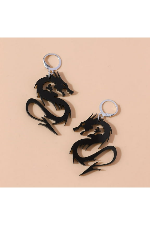 Female Dragon Earring Europe Jewelry Personality Pendant Unique Design Geometric Female Exaggerated Temperament Earrings
