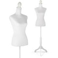 thumbnail image 1 of Female Dress Form Mannequin, Manikin Body Torso with Adjustable Height Stand, White Dress Form with Adjustable Tripod Stand for Clothing Dress Jewelry Display, 1 of 14