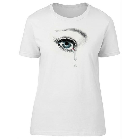 Female Eye Crying Sketch T-Shirt Women -Image by Shutterstock, Female Small