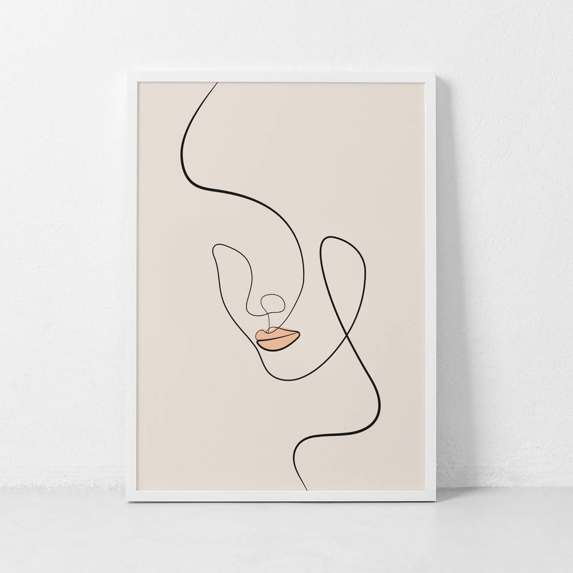 Female Face Line Art Print, Minimalist Woman Sketch Wall Art And Modern ...
