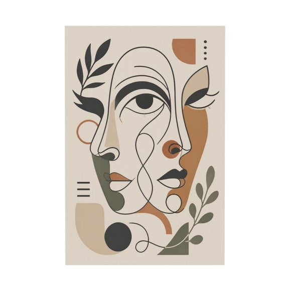 Female Face Silhouette Canvas Wall Art For Living Room Bedroom Dining Room Bathroom Office Black 20x30 in