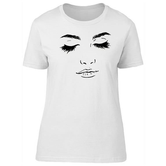 Female Face With Long Eyleashes T-Shirt Women -Image by Shutterstock, Female x-Large