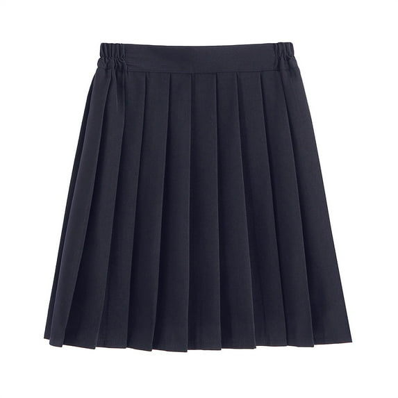 Female Fashion School Uniform Solid Pleated Academic Style Casual Skirt Dress