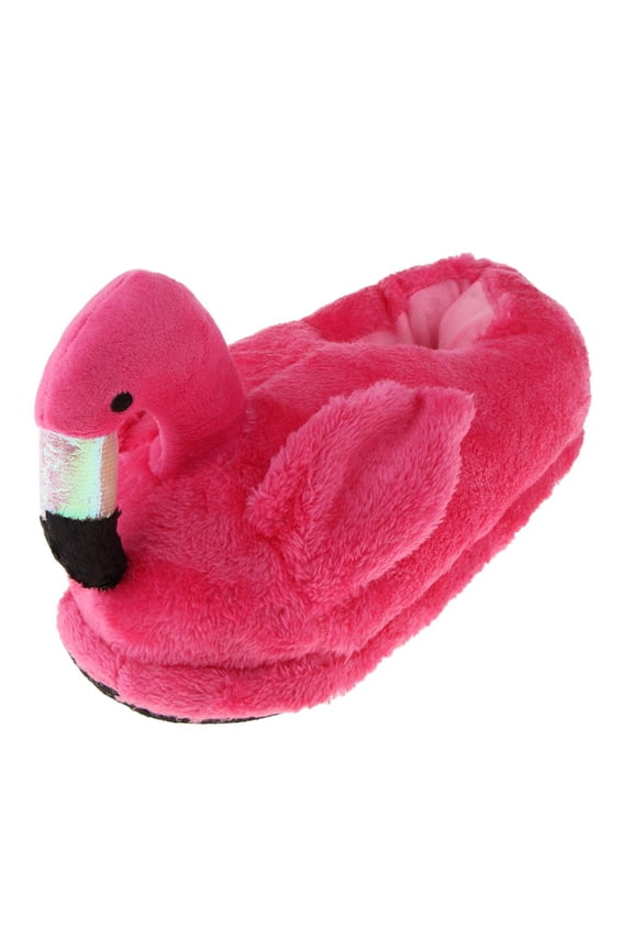 Female Flamingo Soft Plush Warm Slippers Novelty home and indoor Shoes Xmas Gift - Rose, Full Slippers