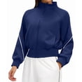 thumbnail image 1 of Female Fleece Full Zip Up Jacket Fragrant Whale Blue M, 1 of 10