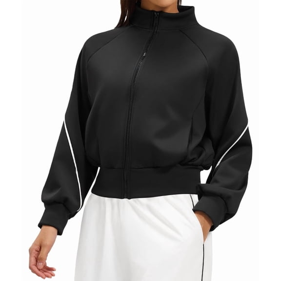 Female Fleece Full Zip Up Jacket Starry Black XL