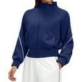 thumbnail image 1 of Female Fleece Full Zip Up Jacket Whale Blue XL, 1 of 10