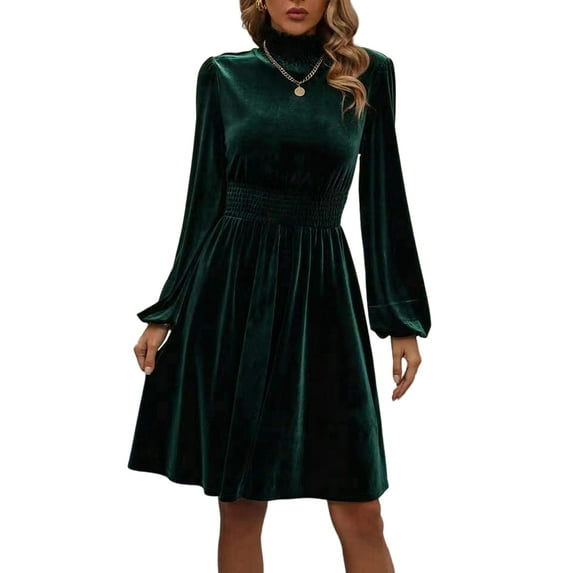 Womens Floral Sleeve Wear to Work Church Wedding Guest Party Dresses Green M