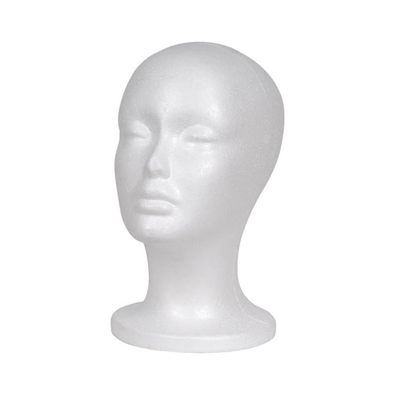 Female Foam Head Foam Mannequin Head Display Display Holder Manikin Foam Head for Style Model and Display Hair Hats and Hairpieces