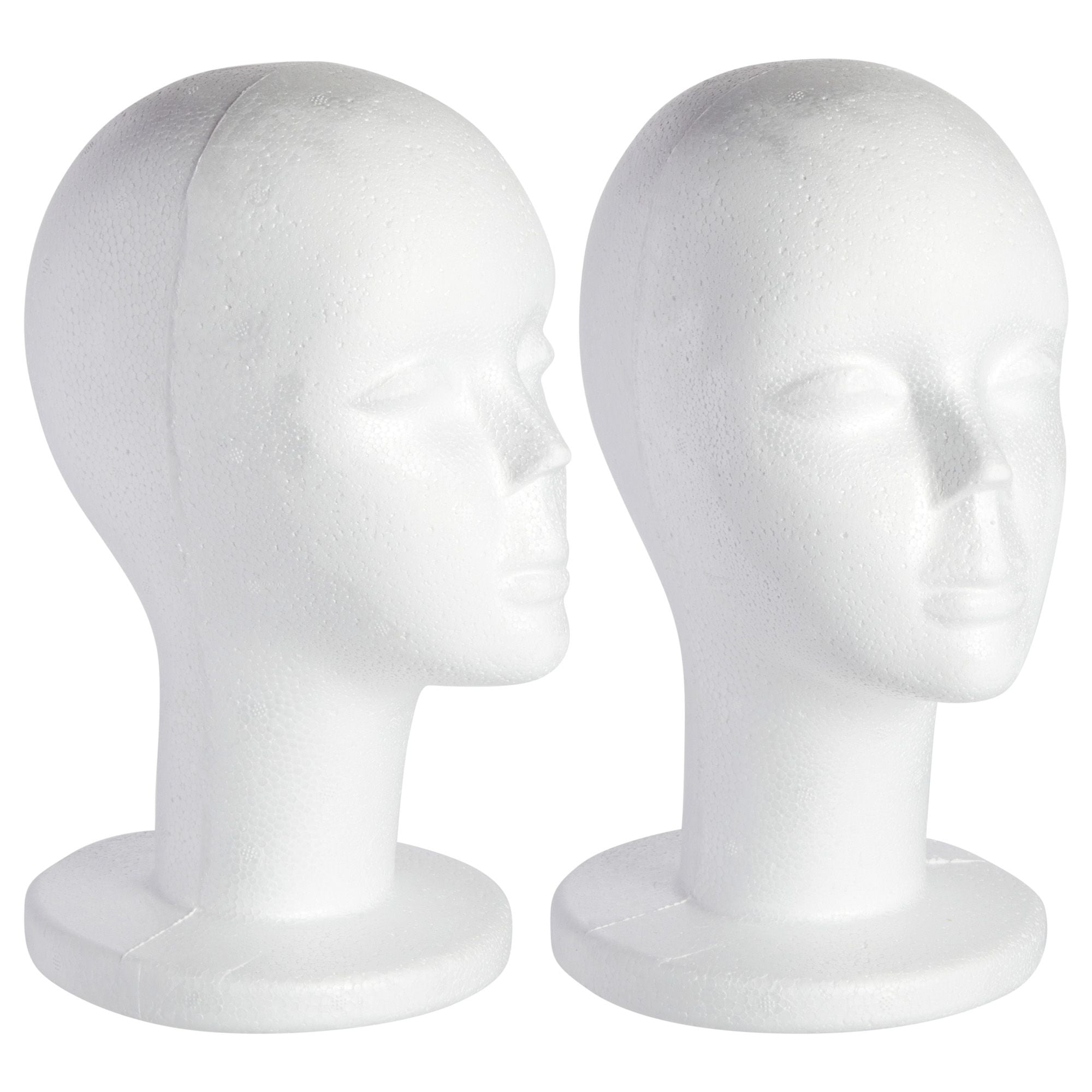 Travelwant Female Styrofoam Mannequin Head - White Foam Head Portable Foam  Heads For Wigs Multipurpose Wigs Display Stand Sturdy Durable